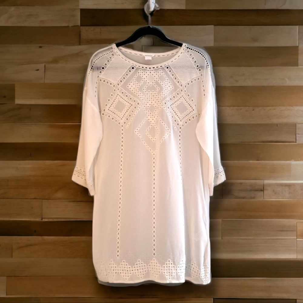 Club Monaco Silk Cream Dress with Embroidery Size 4